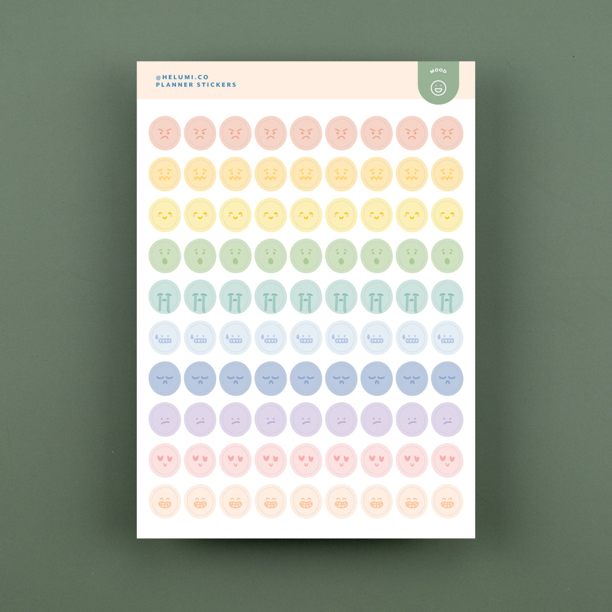 Mood - Colour-coded Planner Sticker Sheet