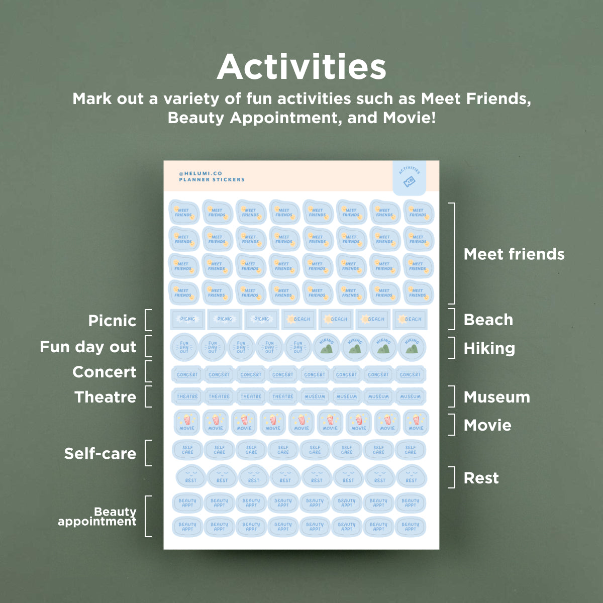 White Planner Stickers