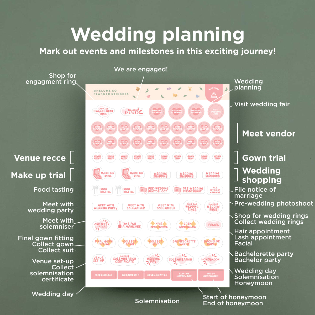 White Planner Stickers