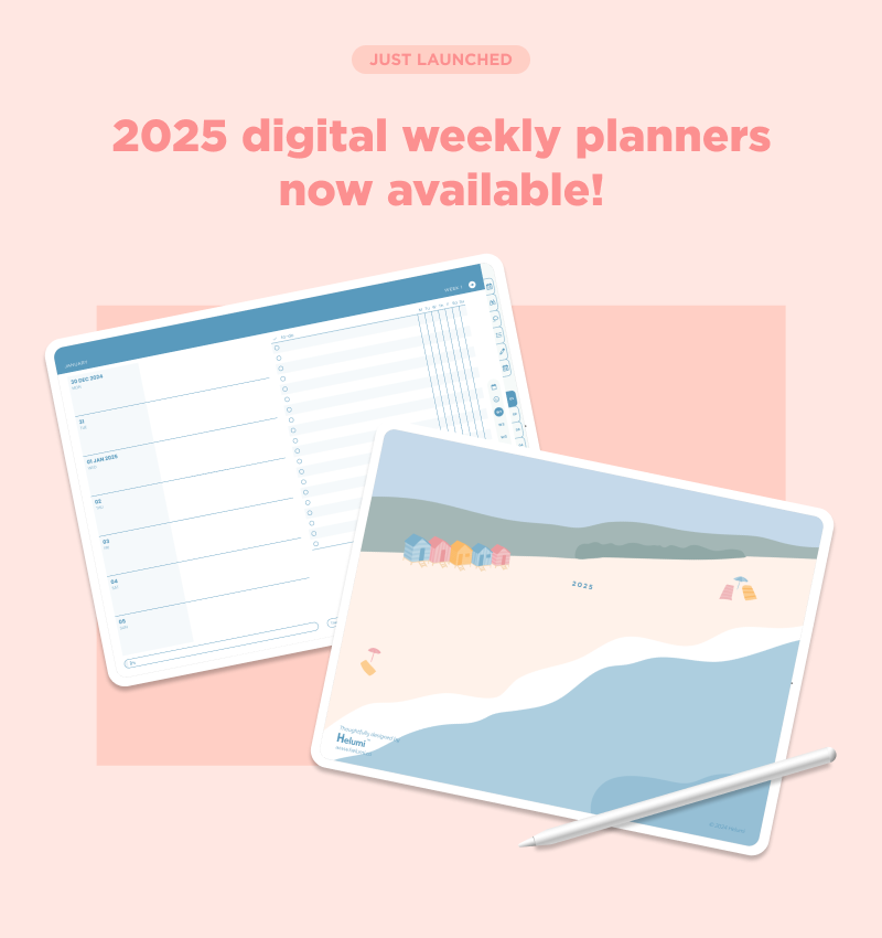 2025 Digital Planners please purchase from our Etsy store Helumi