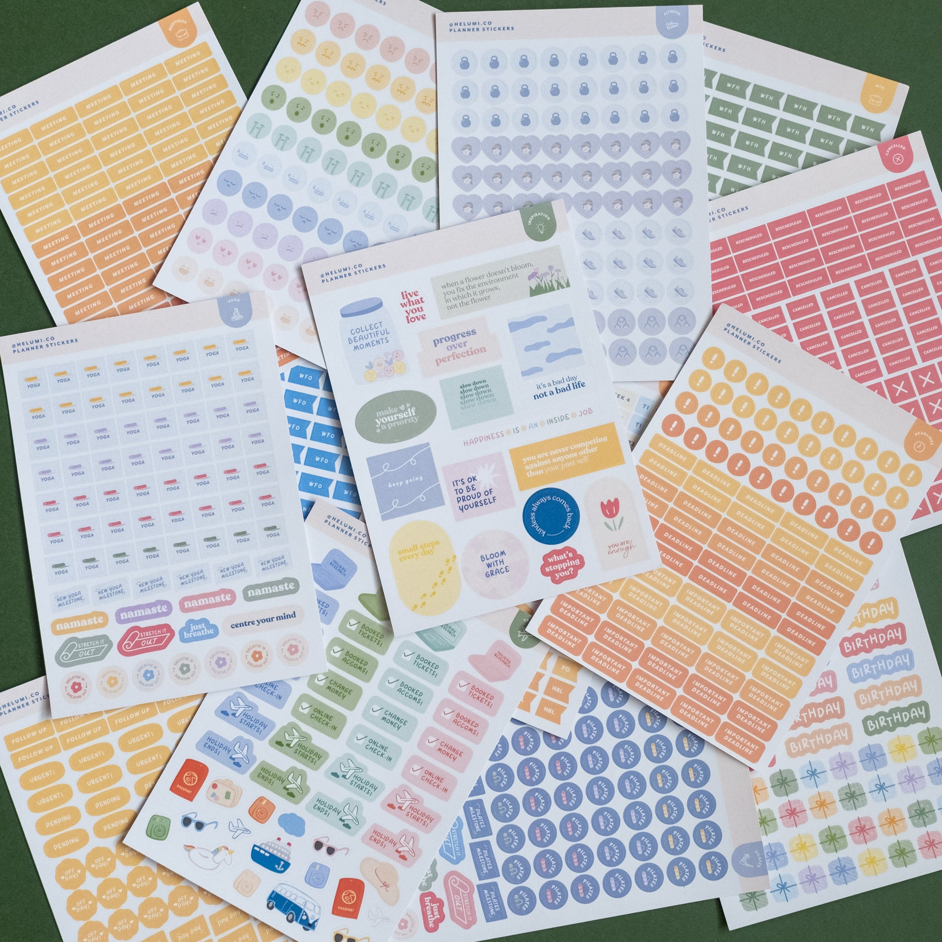 Physical planner stickers