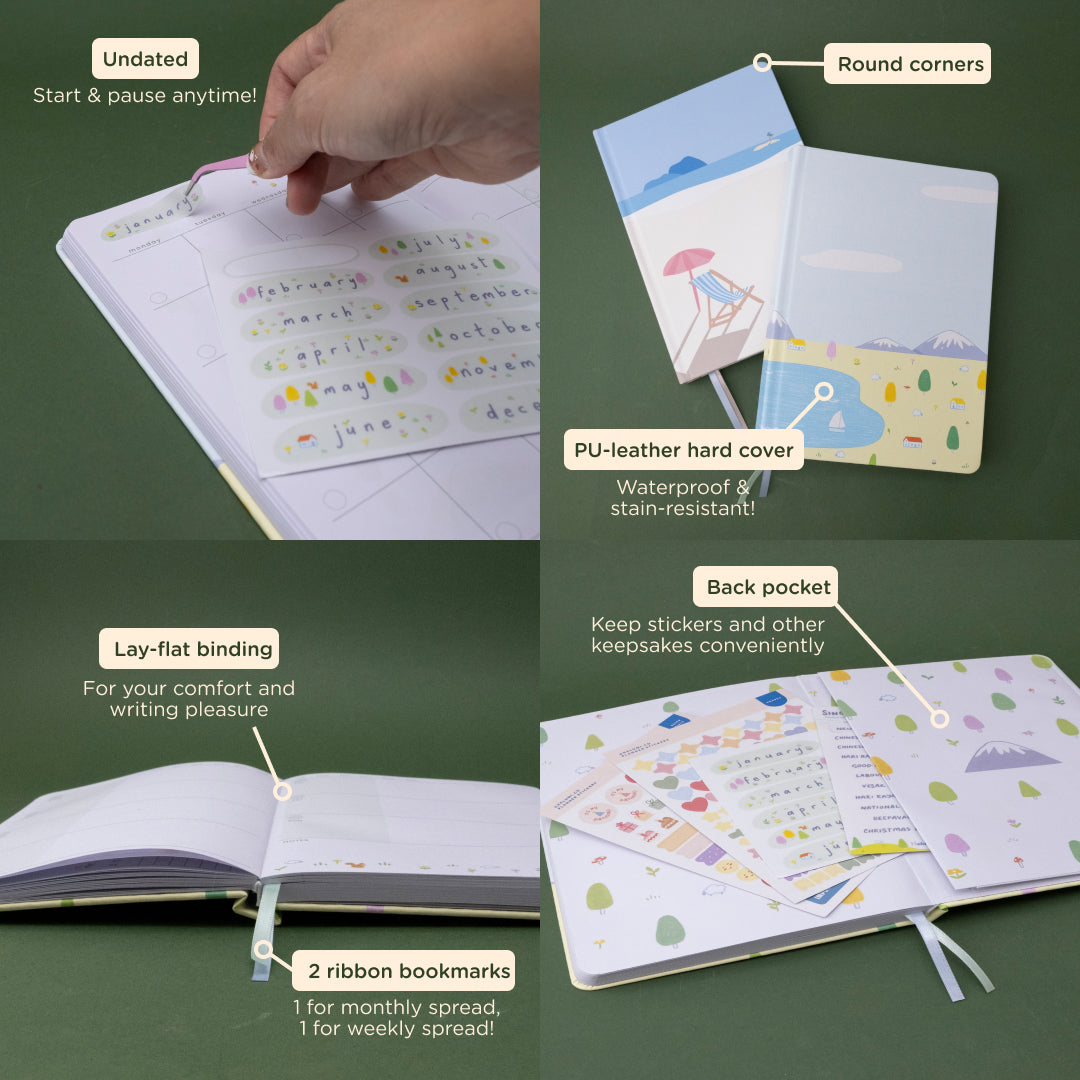Hillside: 12-month Undated Weekly Planner
