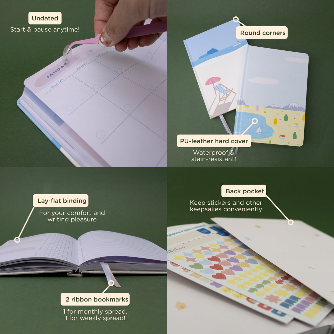 Seaview: 12-month Undated Weekly To-do List Planner