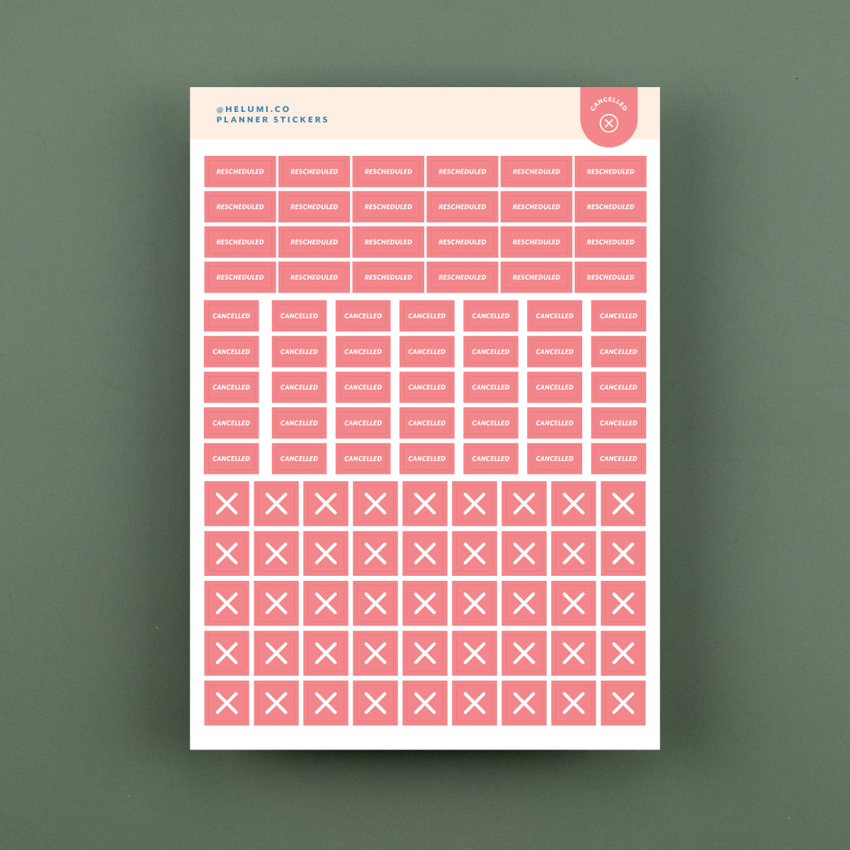 Cancelled - Colour-coded Planner Sticker Sheet