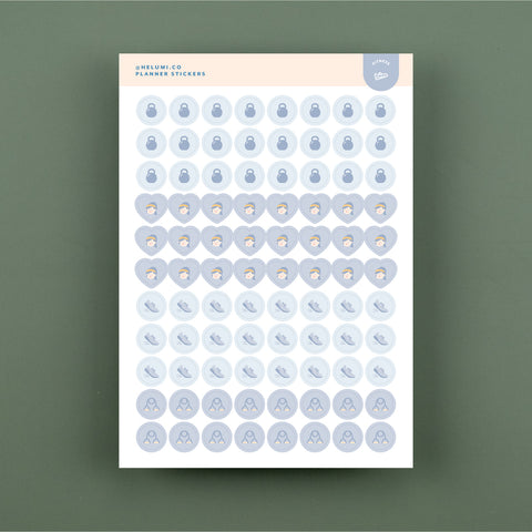 Fitness V2 - Colour-coded Planner Sticker Sheet