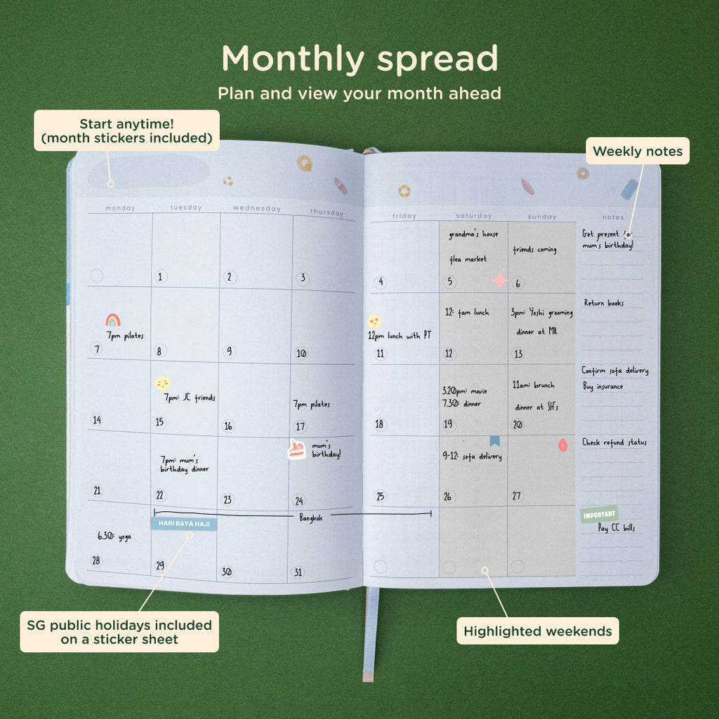 Seaview: 12-month Undated Weekly To-do List Planner