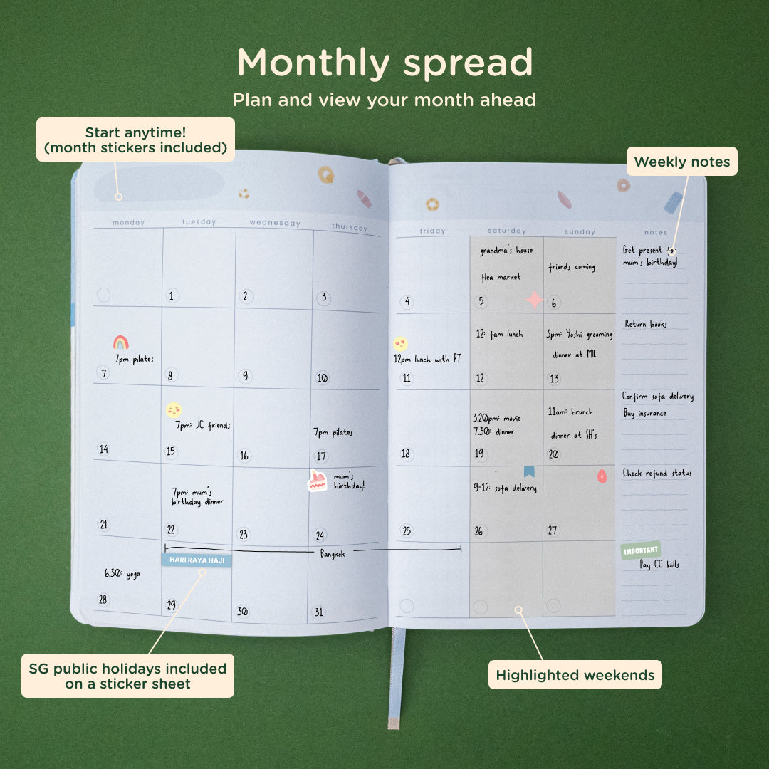 Seaview: 12-month Undated Weekly To-do List Planner