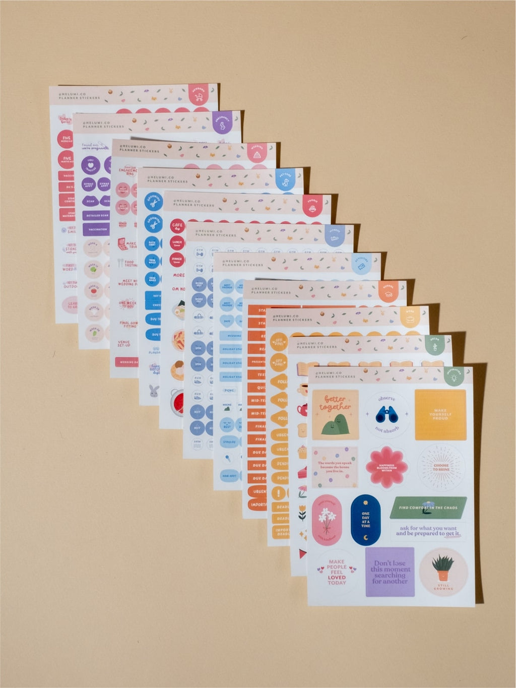 Wedding Planning - Colour-coded Planner Sticker Sheet