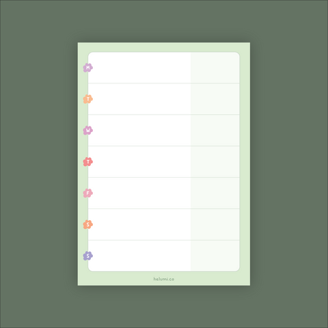 Weekly planner pad