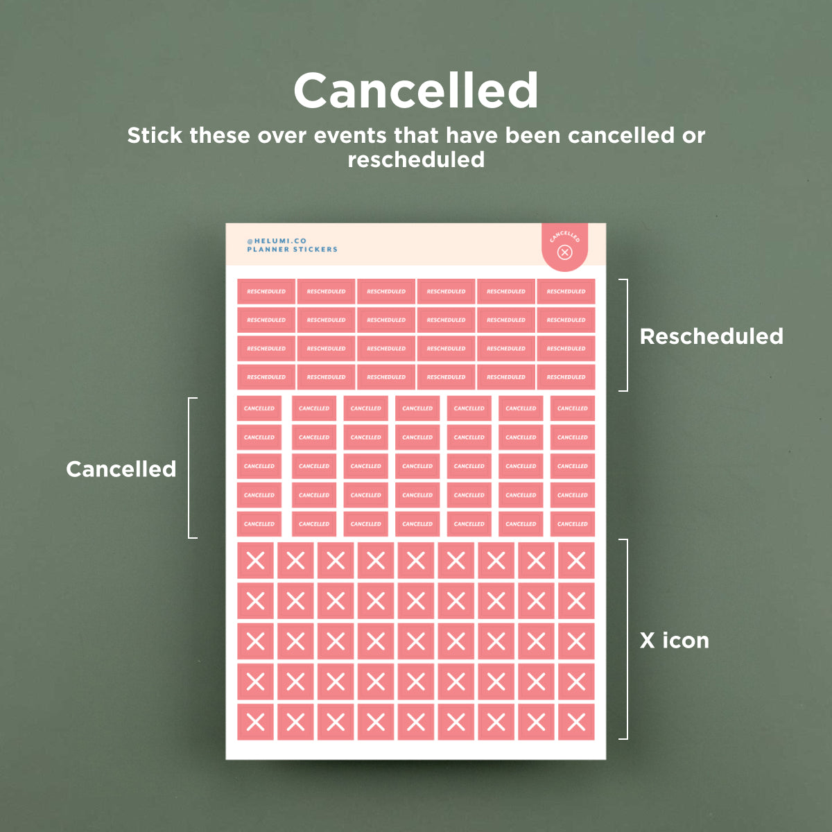 Cancelled - Colour-coded Planner Sticker Sheet