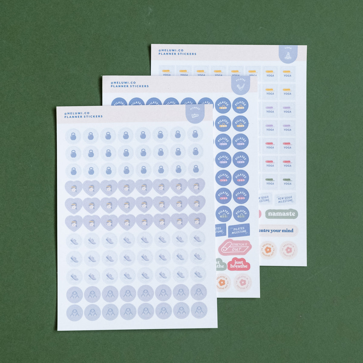 Pilates - Colour-coded Planner Sticker Sheet