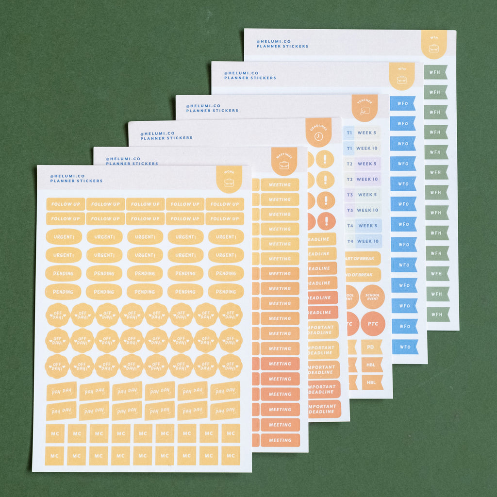 Work V3 - Colour-coded Planner Sticker Sheet