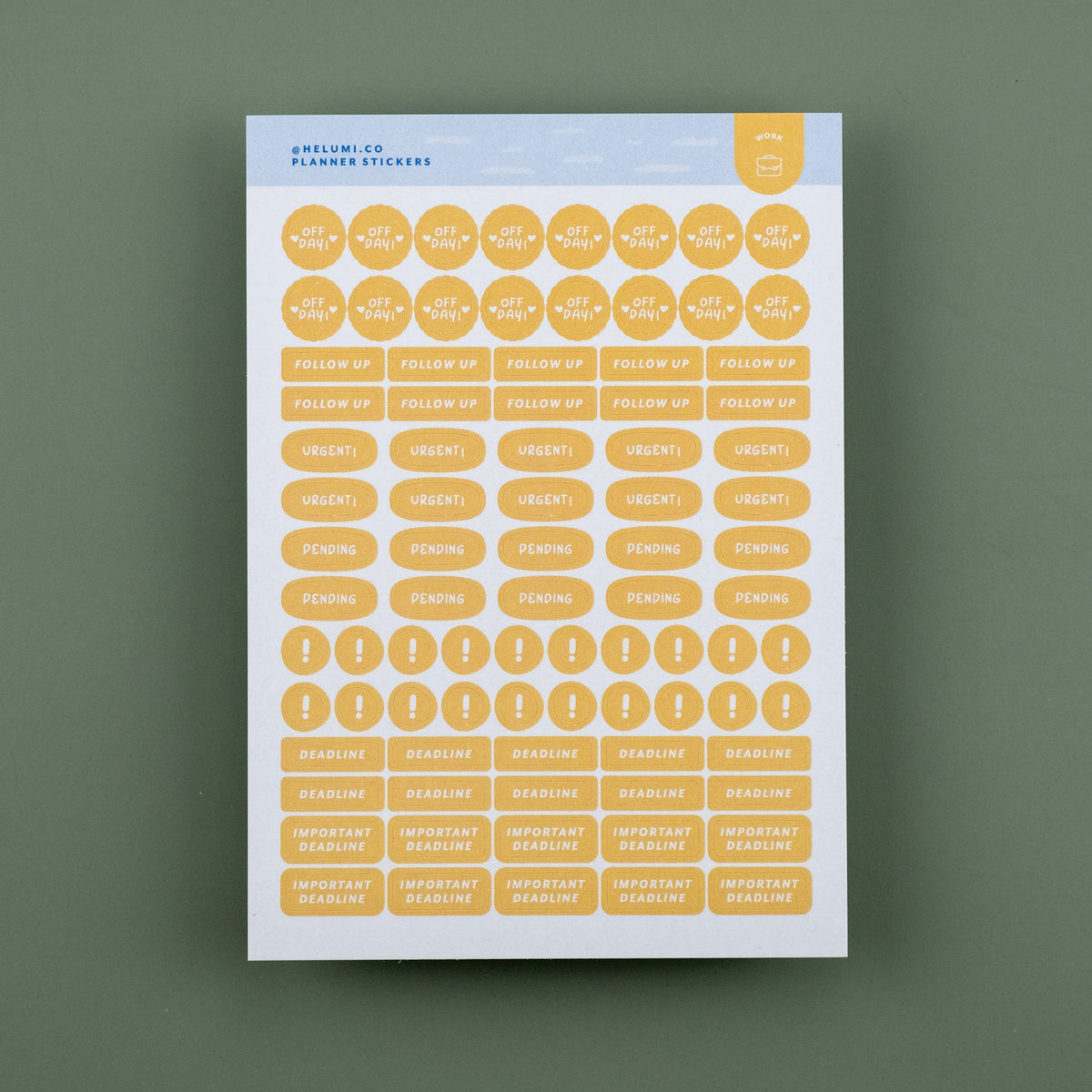 Work (2024) - Colour-coded planner sticker sheet
