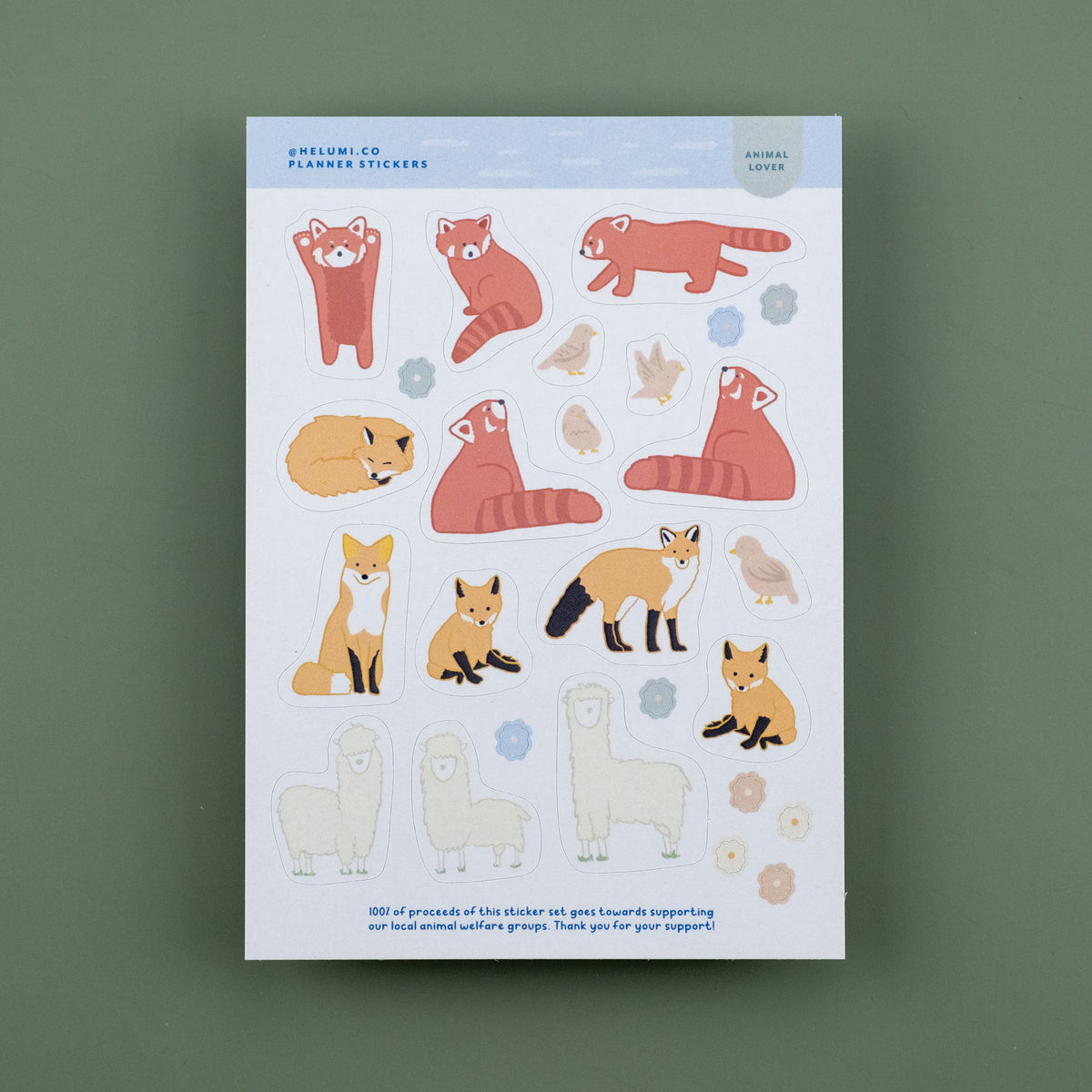 Animal Lover sticker set (5's) - 100% goes to animal welfare groups