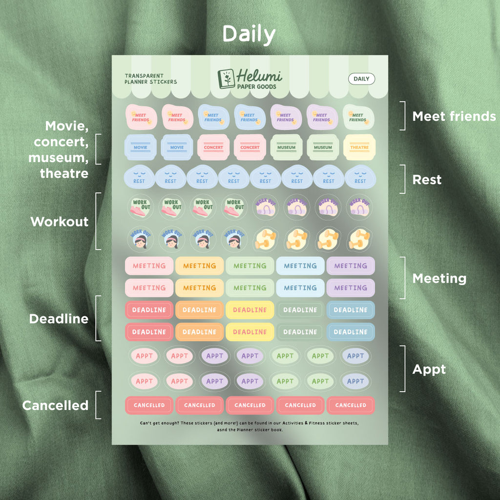 Daily sticker sheet