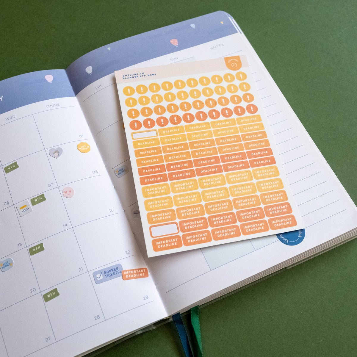 Deadlines (Work/School) - Colour-coded Planner Sticker Sheet