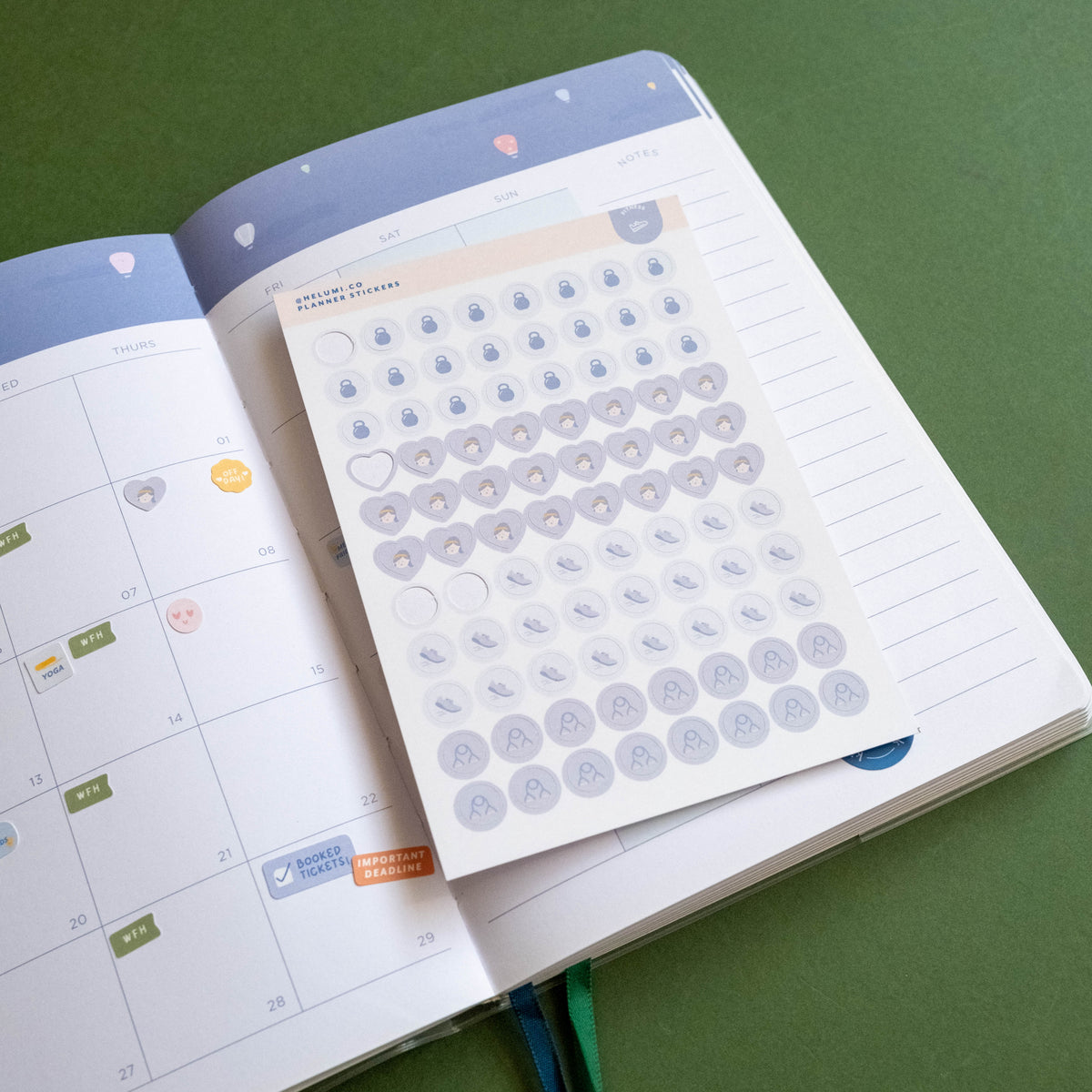 Fitness - Colour-coded Planner Sticker Sheet