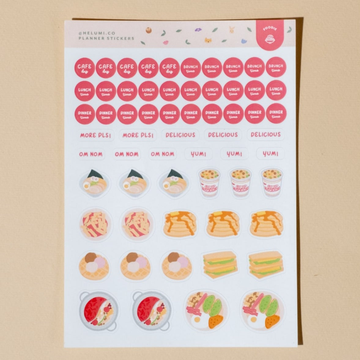 Foodie - Colour-coded Planner Sticker Sheet