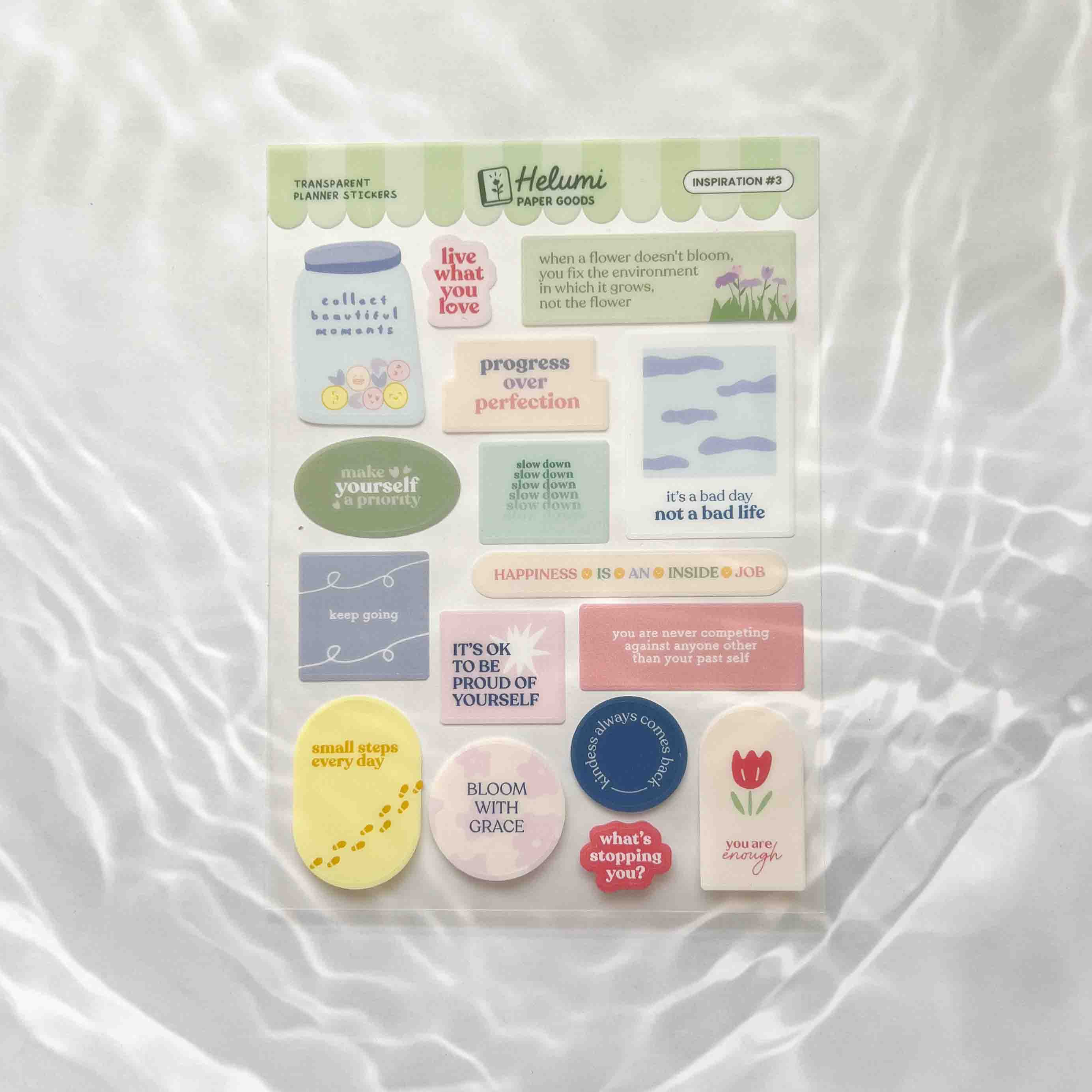 Inspiration stickers (Transparent) – Helumi Paper Goods