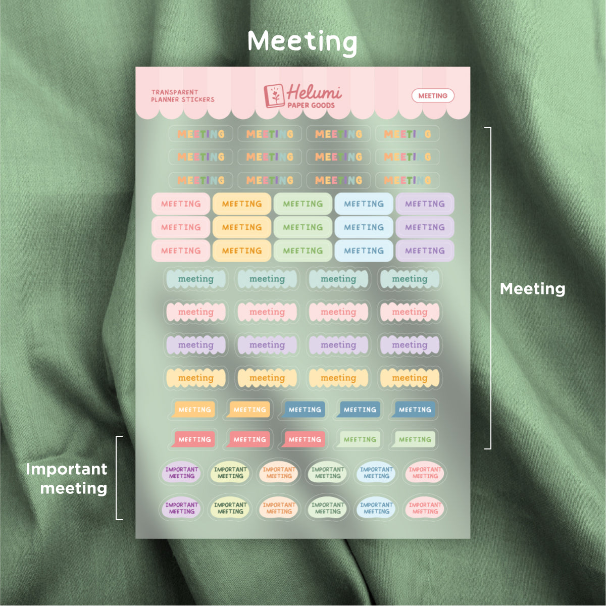 Meeting sticker sheet