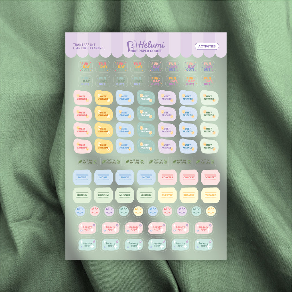 Activities sticker sheet