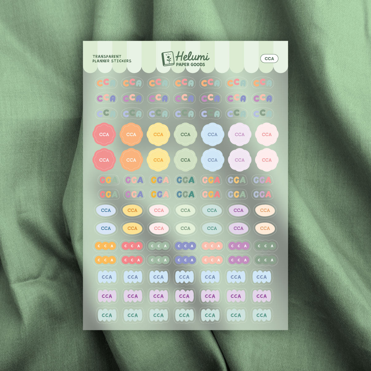 CCA sticker sheet