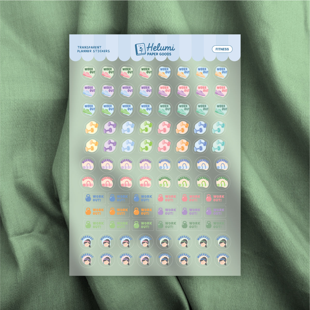 Fitness sticker sheet