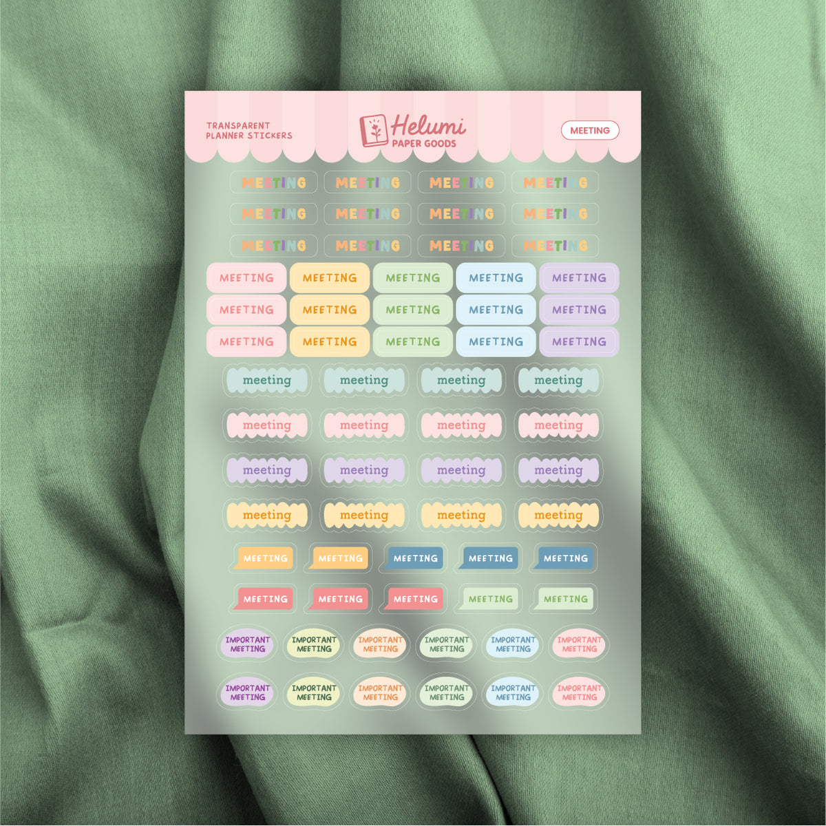 Meeting sticker sheet