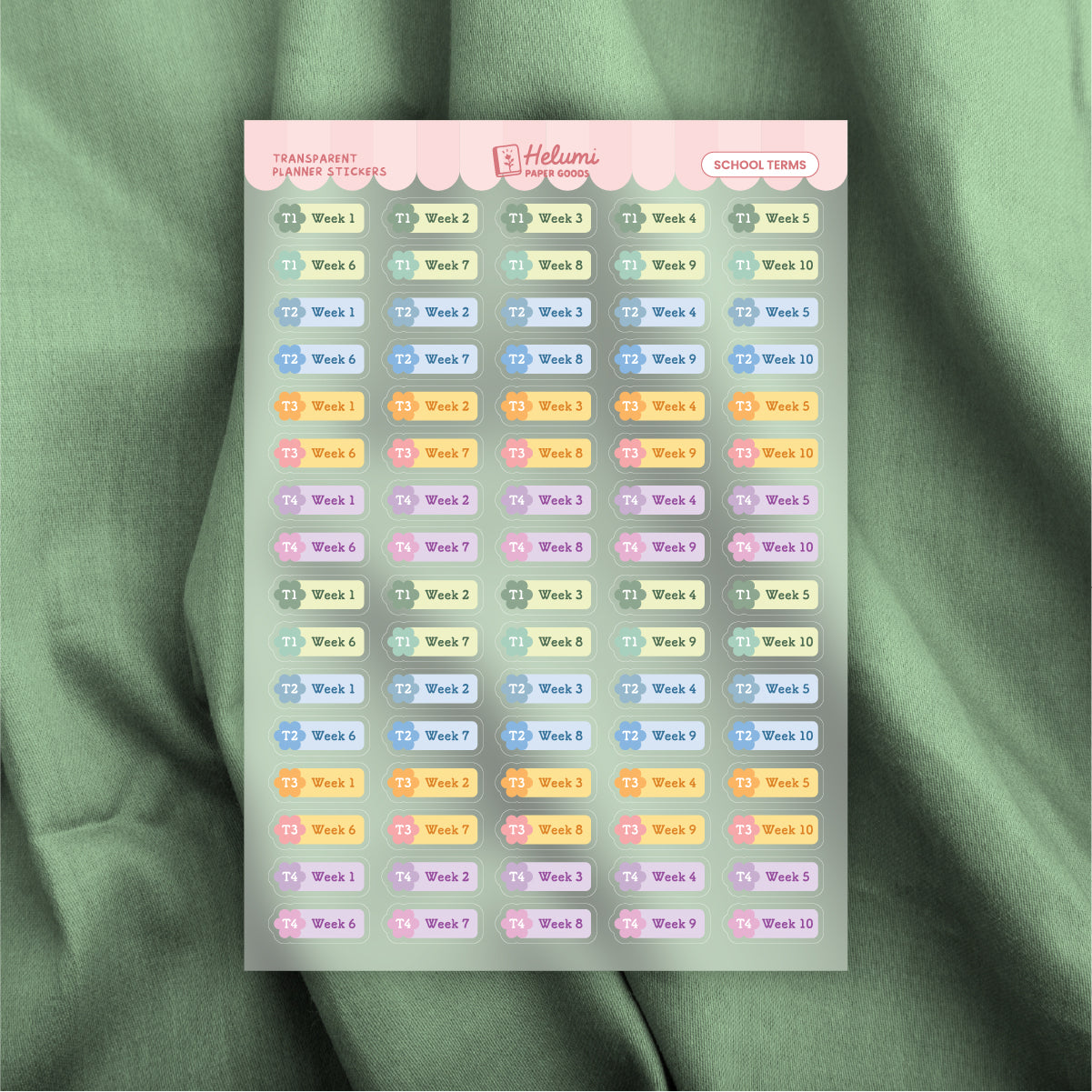 School terms sticker sheet