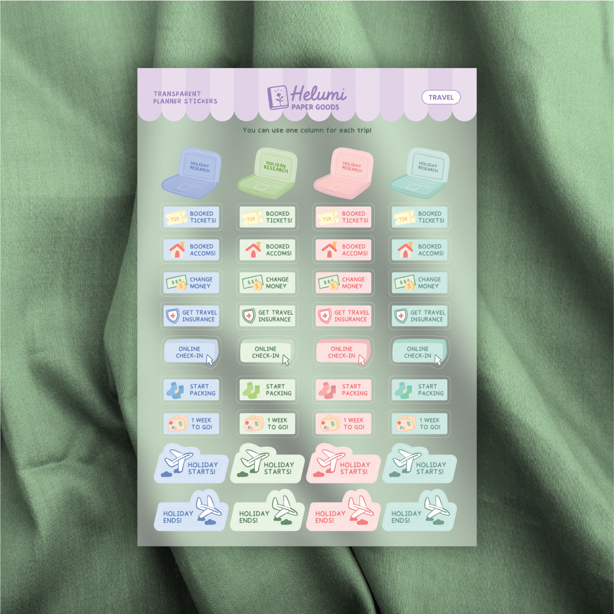 Travel sticker sheet