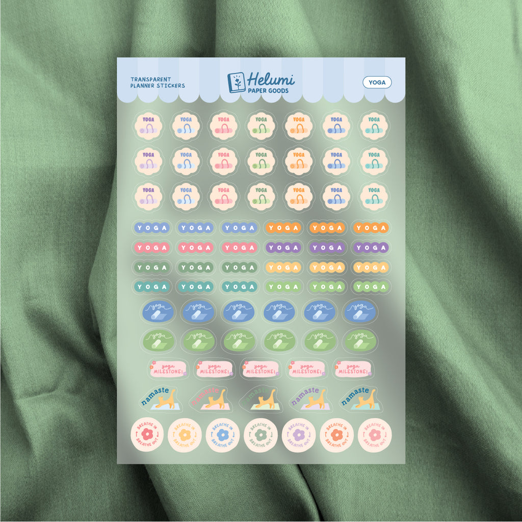 Yoga sticker sheet