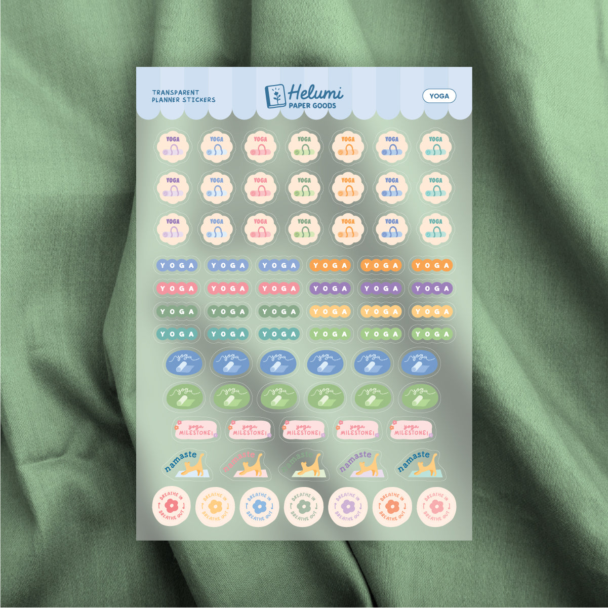 Yoga sticker sheet
