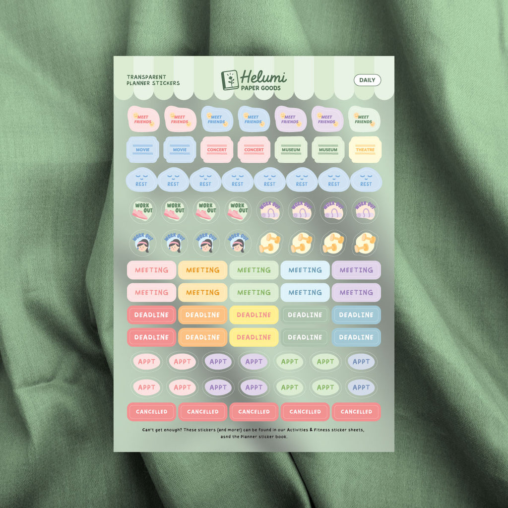 Daily sticker sheet