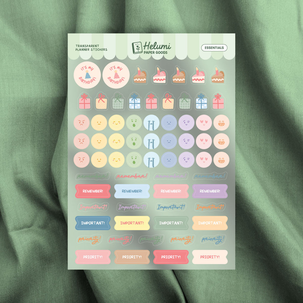 Essentials sticker sheet