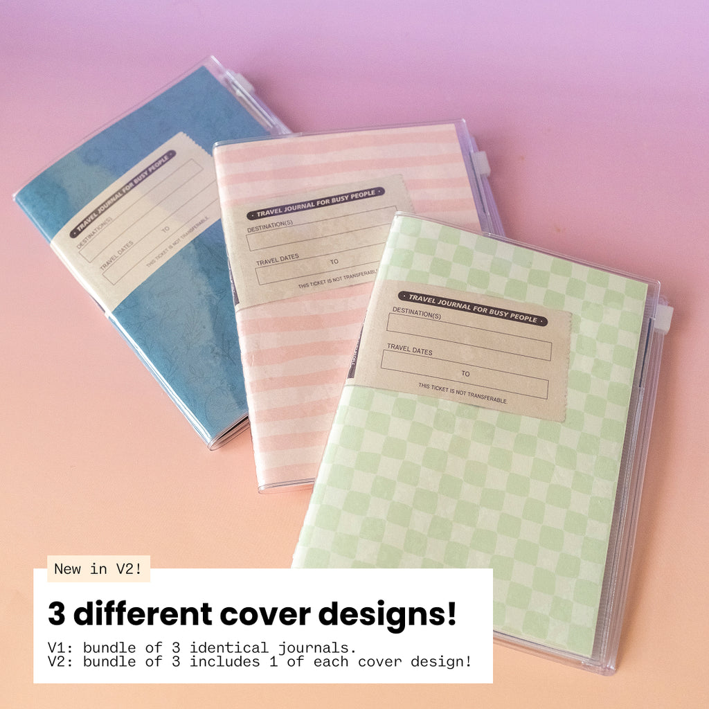 Pre-Decorated Travel Journal (bundle of 3) V2