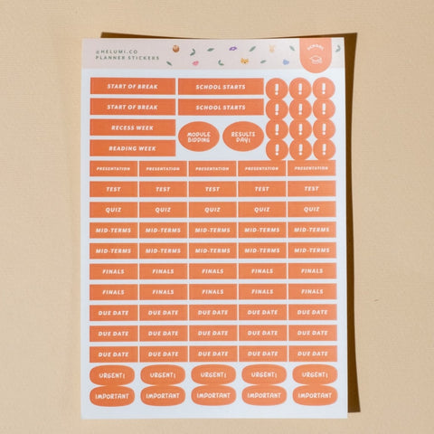 School (2023) - Colour-coded Planner Sticker Sheet