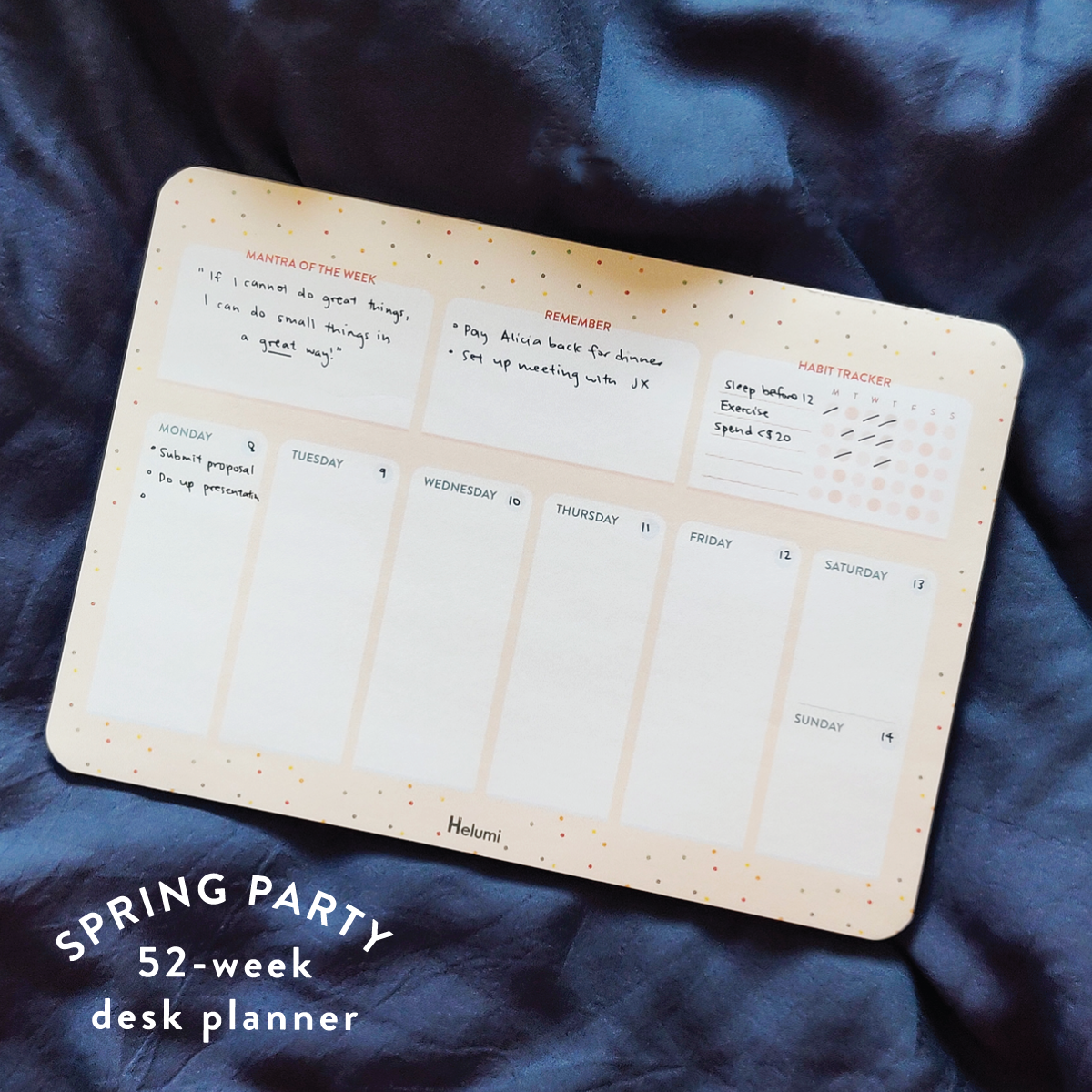Spring Party: 52-Week Undated Desk Planner