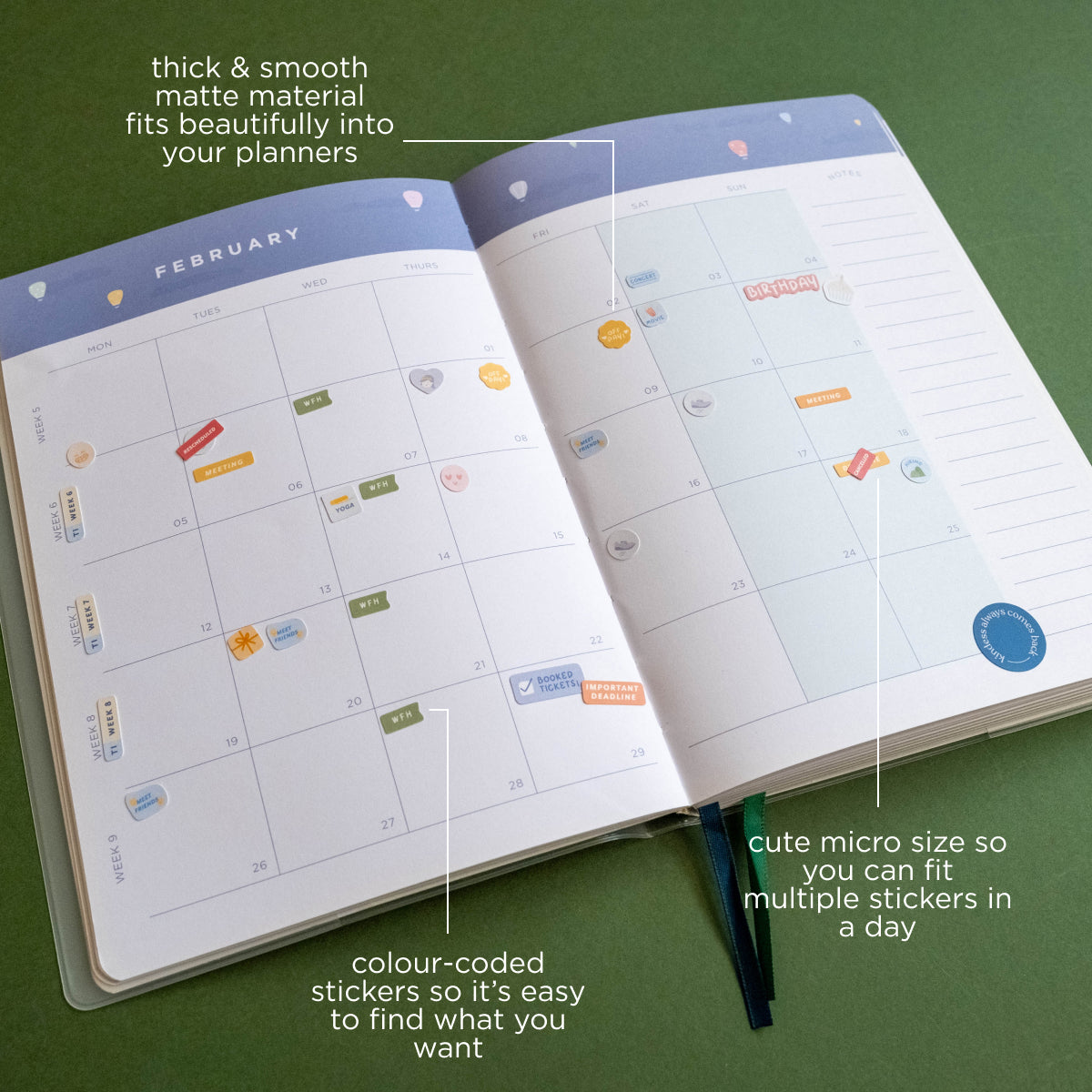 School - Colour-coded Planner Sticker Sheet