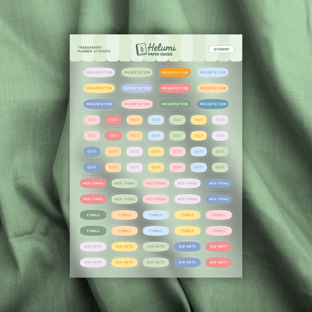 Student sticker sheet