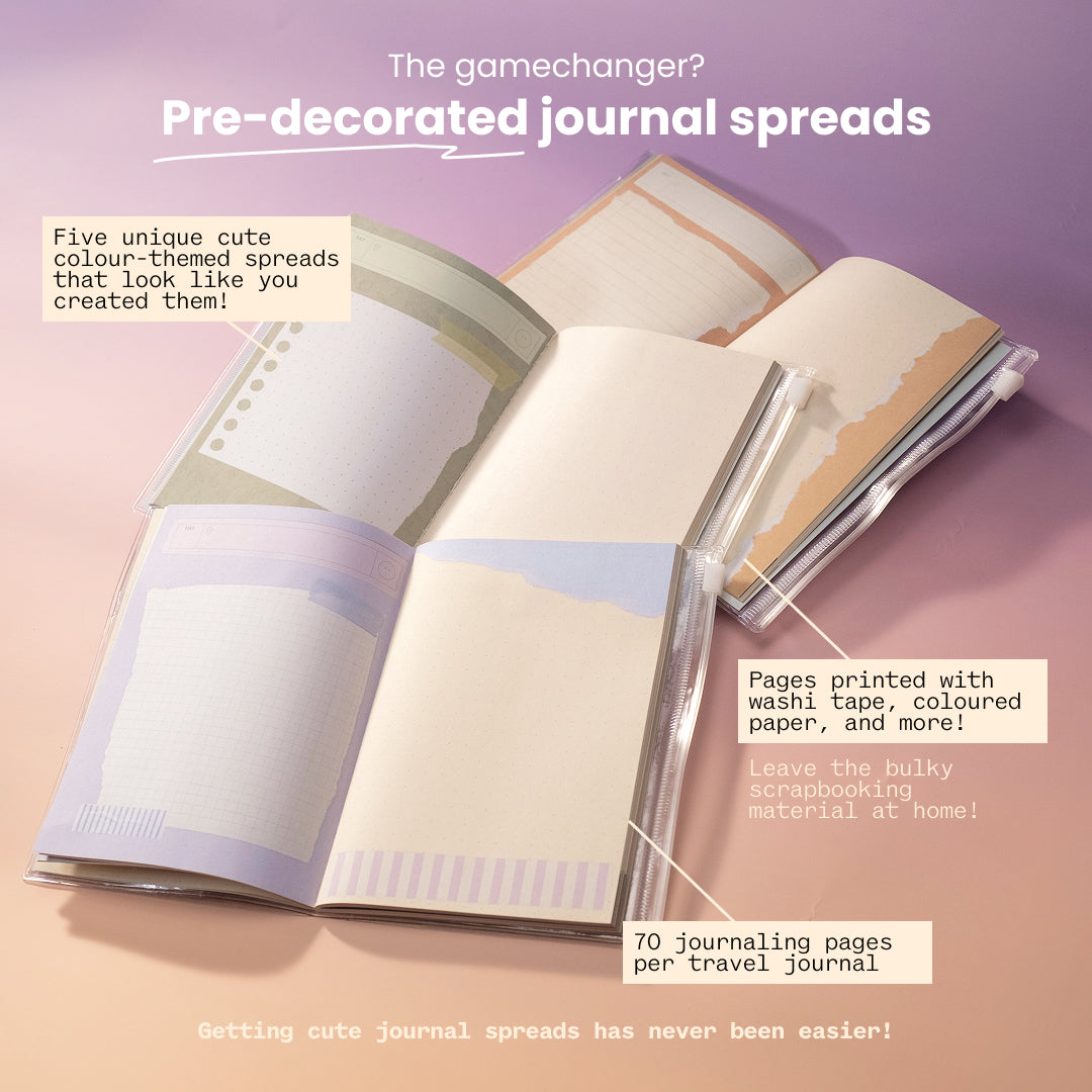 Pre-Decorated Travel Journal (bundle of 3)