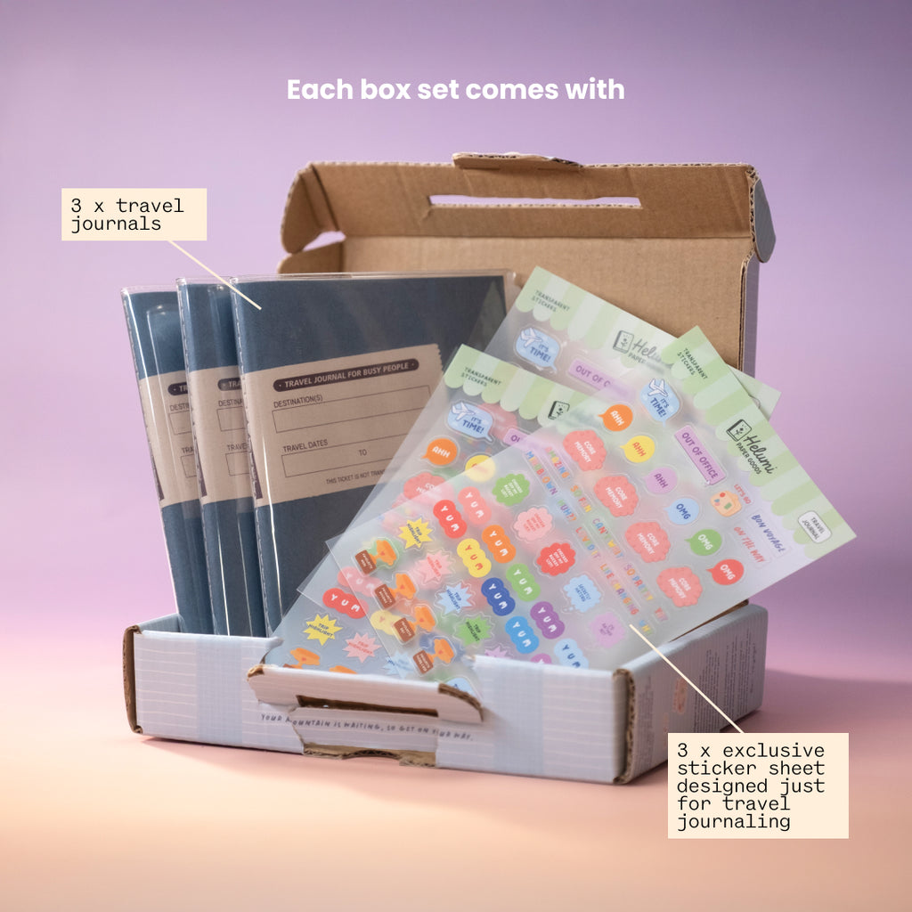 Pre-Decorated Travel Journal (bundle of 3)
