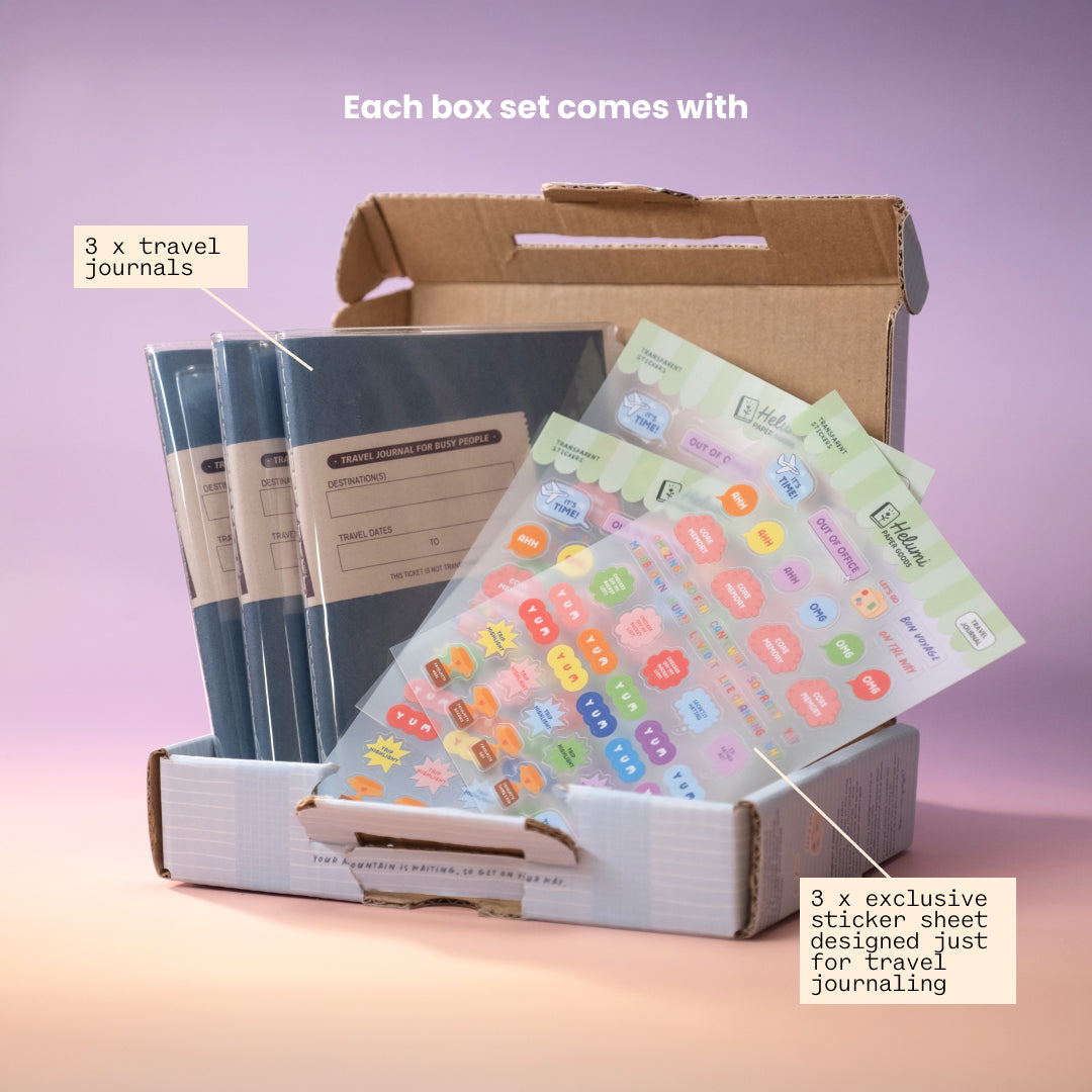 Pre-Decorated Travel Journal (bundle of 3)