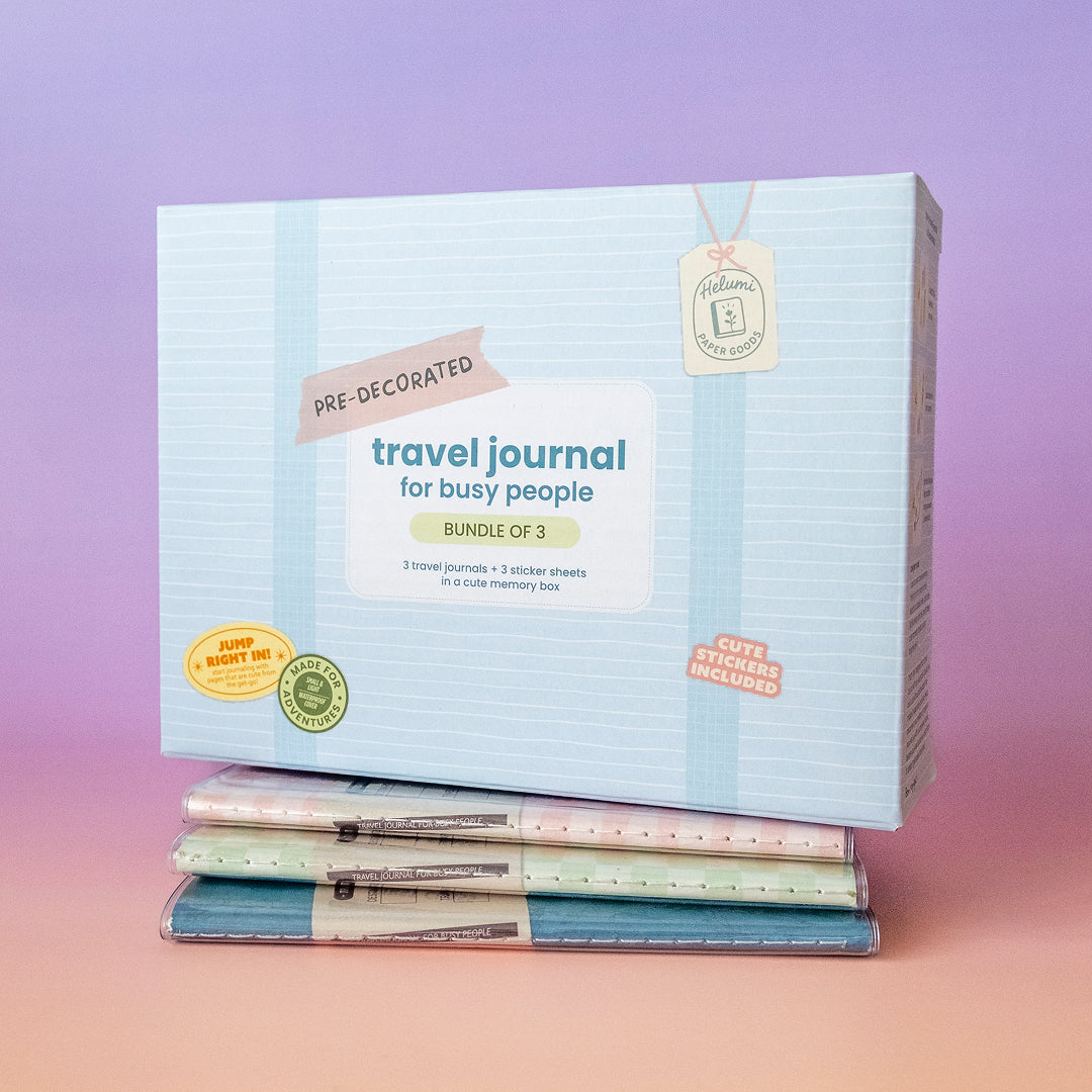 Pre-Decorated Travel Journal (bundle of 3) V2