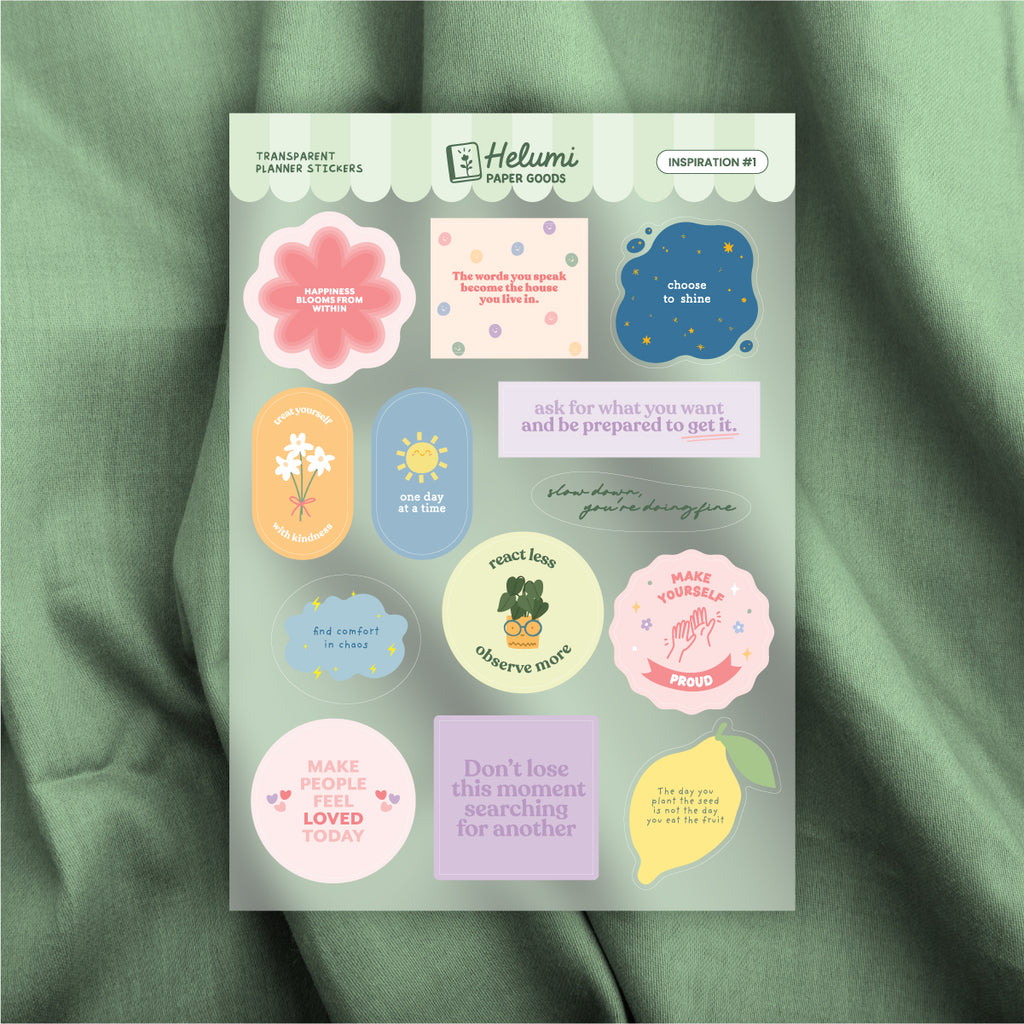 Inspiration sticker sheet (Transparent)