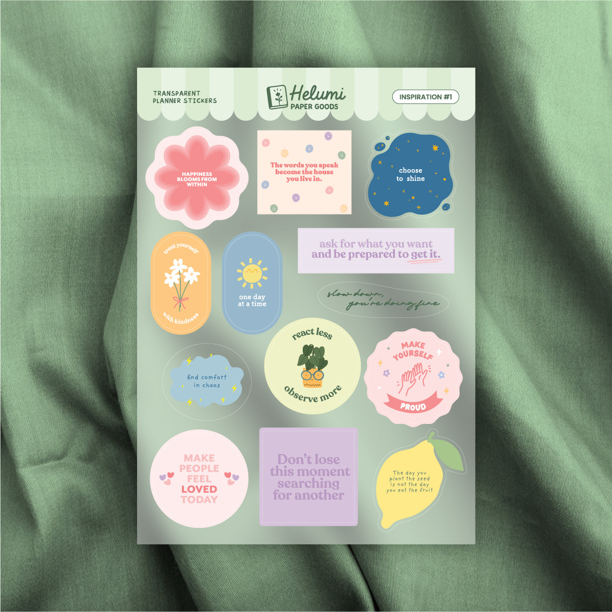 Inspiration sticker sheet (Transparent)