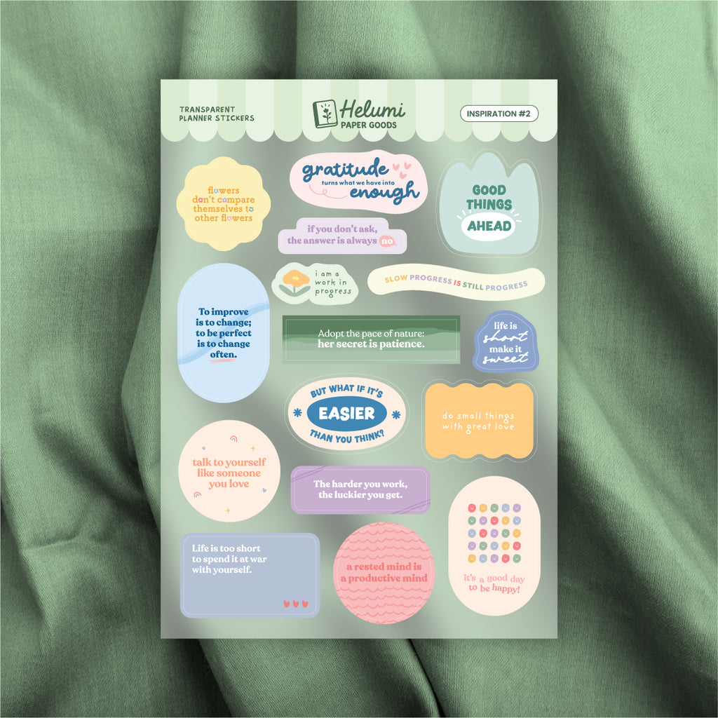 Inspiration sticker sheet (Transparent)
