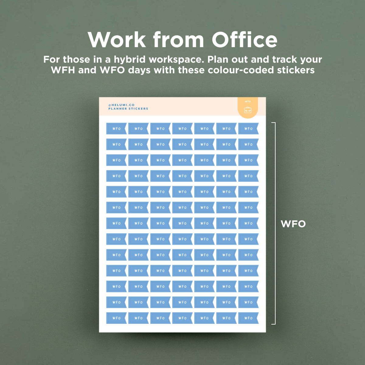 WFO (Work from Office) - Colour-coded Planner Sticker Sheet