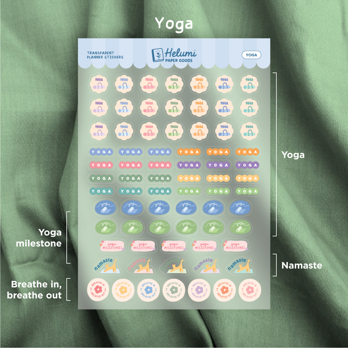 Yoga sticker sheet
